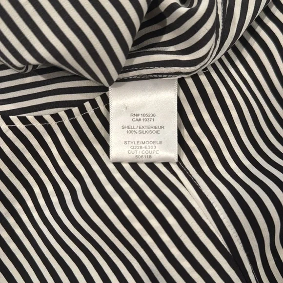Equipment Black and White Striped Blouse - Picture 5 of 5